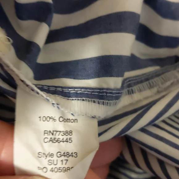 Madewell size S strightly cropped blue and white striped top - Picture 9 of 10